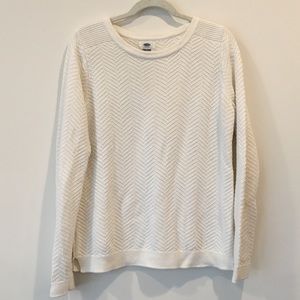 Old Navy White Textured Sweater Size L